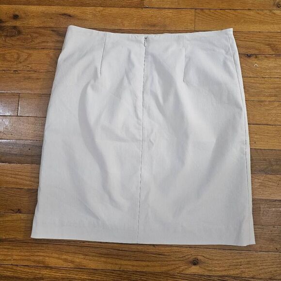 J. Mclaughlin Ivory Skirt Sz 8 High Rise Elasticized Button Pencil - Picture 5 of 6